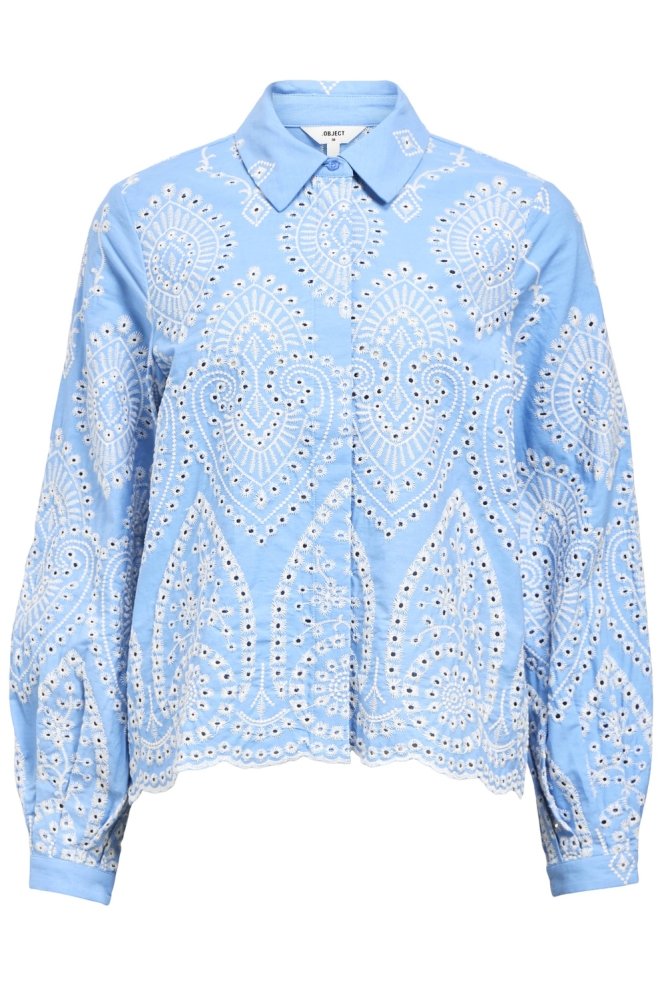 OBJBITTEN L/S RE SHIRT NOOS 23045717 CORNFLOWER BLUE/WHITE STIT